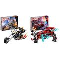 LEGO 76245 Marvel Ghost Rider mit Mech & Bike & 76244 Marvel Miles Morales vs. Morbius Set, Spider-Man Rennwagen Spielzeugauto zum Bauen aus Abenteuer im Spiderverse mit Spidey Minifiguren