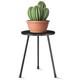 KINNARY Plant Stand Indoor, Mid Century Wood Plant Stand Black Plant Table for Flower Pots, Tall Metal Plant Holder, Modern Home Decor Small Round Side End Table (11.8"x16")