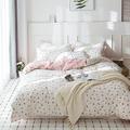 VClife Twin Cotton Duvet Cover Sets Pink White Floral Bedding Sets, Vintage Style Flower Branches Pattern Duvet Covers with Zipper Closure- 1 Duvet Cover 2 Pillow Shams