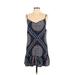 Hollister Casual Dress - Mini Cowl Neck Sleeveless: Blue Dresses - Women's Size Medium