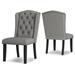 Signature Design by Ashley Jeanette Tufted Side Chair in Gray Wood/Upholstered/Fabric in Black/Brown | 42 H x 22 W x 25.13 D in | Wayfair D702-02