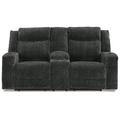 Signature Design by Ashley Martinglenn 76" Square Arm Reclining Loveseat Polyester in Black | 42 H x 76 W x 42 D in | Wayfair 4650496