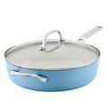 KitchenAid® KitchenAid Hard Anodized Ceramic Nonstick Saute Pan w/ Lid, 5 Quart Non Stick/Ceramic in Blue | 6.2 H x 10.8 W in | Wayfair 84819