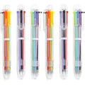 Lot de 2 stylos à bille rétractables multicolores 0.5mm 6 en 1 6 couleurs