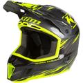 Klim F3 Carbon Pro Thrashed Hi-Vis Snowmobile Helmet, black-yellow, Size 3XL