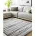 Maho 5'3" x 7' Modern Light Gray/Taupe/Gray/Dark Gray/Multi Brown Area Rug - Hauteloom