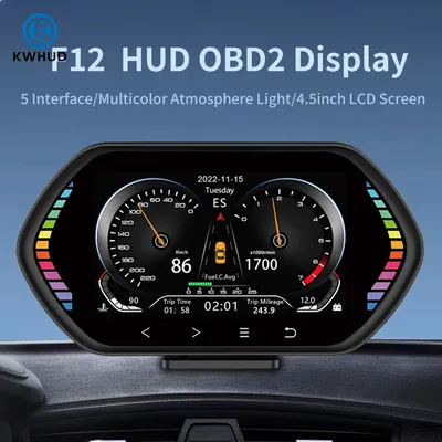 Affichage tête haute compteur vitesse voiture F12 Hud OBD2 ordinateur de bord jauge de voiture