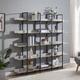 Latitude Run® 5 Tier Bookcase Home Office Bookshelf, Industrial Style Shelf w/ Metal Frame Metal in Gray/Black | Wayfair