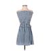 Toujours Toi Family Affairs Casual Dress: Blue Stripes Dresses - Women's Size Small