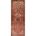 Heriz Serapi Persian Vintage Runner Rug Handmade Wool Carpet - 3'7"x 10'7"