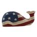 Mango Wood Flag 4th of July Whale Figure