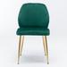 Everly Quinn Modern Dining Chair Set Of 2, Velvet Side Chairs w/ Gold Metal Legs Accent Chairs Upholstered/Velvet in Green | Wayfair