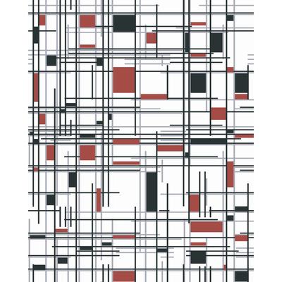 Red and Black Removable Wallpaper Modern Geometrical - 24'' inch x 10'ft