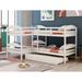 Twin L-Shaped Bunk Bed with Twin Size Trundle, Two Twin-Over-Twin Bunk Bed with Guardrail ,Headboard and Footboard