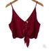 Free People Tops | Free People Intimately Satin Tie Front Tank Top Burgundy Small | Color: Tan | Size: S