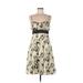 DressBarn Casual Dress - A-Line Sweetheart Sleeveless: Yellow Color Block Dresses - Women's Size 8