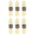 Pack of 6 x 150 Hour Cream Church Pillar Candle | 24cm x 7cm Ivory Cream Candle Block Candle | Unscented Tall Votive Lantern Candle