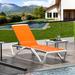 Ebern Designs Patio Chaise Lounge Outdoor Aluminum Polypropylene Chair w/ Adjustable Backrest, side Table | 37.2 H x 22.8 W x 77 D in | Wayfair