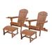 Rosecliff Heights Baechtle Solid Wood Folding Adirondack Chair w/ Table Wood in Brown | 35 H x 28 W x 32 D in | Wayfair