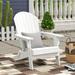 Highland Dunes Lista Outdoor All-Weather Poly Folding Adirondack Seashell Chair Plastic/Resin in White | 37.8 H x 32.2 W x 37.2 D in | Wayfair