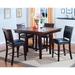 Red Barrel Studio® Ryan Espresso Modern Traditional Wood Square Counter Height Dining Room Set Wood in Brown | 35.5 H x 47.8 W x 47.8 D in | Wayfair