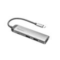 Verbatim USB-C Multiport-Adapter, USB-C-Hub mit USB-3.0, HDMI-4K, und USB-Typ-C Schnelladeanschluss, USB-C-Adapter für Laptop und Macbook, Multimedia-Adapterstecker USB-Type-C, silber