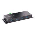 StarTech.com 4-Port USB 3.0 Hub mit 5 Gbit/s - Robuster USB Verteiler 3.0 mit ESD-/Überspannungsschutz - Industrie USB Hub/Ladestation, Heavy Duty - USB Mehrfachstecker/Splitter (5G4AINDNP-USB-A-HUB)