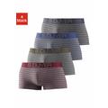 Boxershorts S.OLIVER Gr. L, 4 St., bunt (grau, bordeau x, gestreift, grau, blau, hellmarine, gestreift) Herren Unterhosen Wäsche