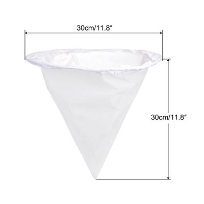 600 Mesh Paint Filter Bag 11.8" Dia Cone Shape Nylon Strainer for Filtering - White