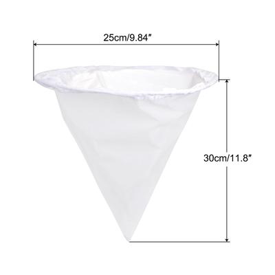 500 Mesh Paint Filter Bag 9.8" Dia Cone Shape Nylon Strainer for Filtering - White