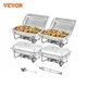 VEVOR Lot de 4 Chauffe-Plats Buffet Chauffant 4 Bacs de 7 5L 8 Porte-Combustible