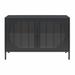 Mr. Kate Luna Wide 2 Door Accent Cabinet with Fluted Glass, Black