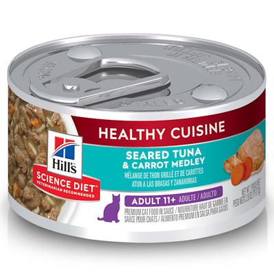 Hill's Science Diet Healthy Cuisine Adult 11+ Seared Tuna & Carrot Medley Canned Cat Food, 2.8 oz., Case of 24, 24 X 2.8 OZ