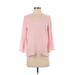 CeCe 3/4 Sleeve Blouse: Pink Tops - Women's Size 2X-Small
