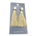 J. Crew Jewelry | J. Crew Rhinestone Tassel Goldtone Beaded Earrings 3.35" Long Nwt | Color: Gold | Size: Os