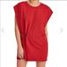 Free People Dresses | Free People | Bianca Red Mini Shift Dress Gold Barbell Cinch Women’s Size Xsmall | Color: Gold/Red | Size: Xs