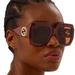 Gucci Accessories | New Gucci Oversized Square Women's Sunglasses Gg1022s 007 Burgundy Gucci | Color: Brown/Red | Size: Os