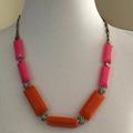 J. Crew Jewelry | J. Crew Rectangle Color Block Accent Necklace | Color: Orange/Pink | Size: ~24"