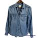 American Eagle Outfitters Tops | American Eagle Outfitters Boyfriend Fit Chambray Blue Button Down Shirt Size Xs | Color: Blue | Size: Xs