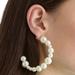 J. Crew Jewelry | J. Crew Earrings Hoop 2.5” Mixed Pearls Bo840 | Color: White | Size: Os