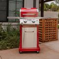 Nexgrill Deluxe 2-Burner Propane Gas Grill w/ Foldable Side Shelves, 28000 BTUs Stainless Steel/Cast Iron/Steel in Red | Wayfair 720-0864R