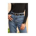 Sosandar Womens Black Suede Western Buckle Waist Belt - Size Medium/Large