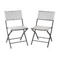 Latitude Run® Folding French Chairs in PE Rattan w/ Metal Frames for Indoor & Outdoor Use Wicker/Rattan in Black | Wayfair