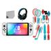 Nintendo Switch OLED Model White with HeadSet Bolt Axtion Bundle Accessories Used