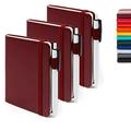 3 Pack Pocket Notebook Journals with 3 Black Pens Feela A6 Mini Cute Small Journal Notebook Bulk Hardcover College Ruled Notepad with Pen Holder for Office School Supplies 3.5Ã¢â‚¬x 5.5Ã¢â‚¬ Wine