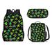 Suhoaziia Frog Print Backpack 3 Packs Insulation Lunch-Holder&Pencil Box for Middle School Boys and Girls Rucksacks Set Lightweight Shoulder Schoolbags with Compartment