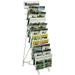 Floor-standing Wire Literature Rack with 20 Tiered Pockets Removable Dividers Accommodate Newspapers - Black (WRF10T17)