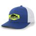 Heritage Pride Freshwater Fish Crappie Lake Fishing Neon Patch Mens Embroidered Mesh Back Trucker Hat Baseball Cap Royal/White