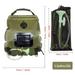 Plusley 20L Water Bags Outdoor Camping Shower Bag Solar Heating Portable Folding Hiking Climbing Bath Equipment Green