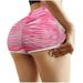 Zodggu Womens Pink Maternity Shorts Women Basic Slip Bike Shorts Compression Slim Fitness Workout Leggings Yoga Shorts Pants Stretch Shape Slim Tight Shorts Trendy Shorts 4